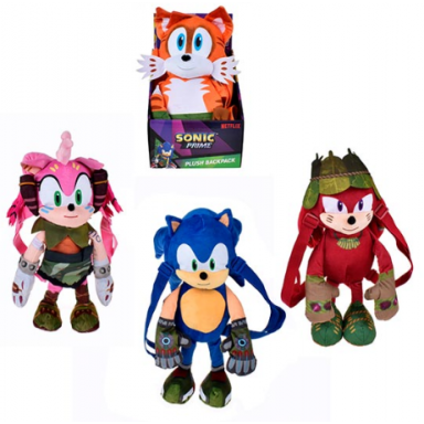 Mochila Peluche Sonic 30cm Juguetes