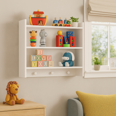 Repisa 3 niveles Montessori Blanca Niños