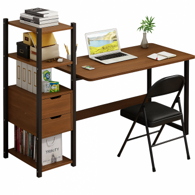 Escritorio multifuncional con estanteria lateral Home Office