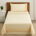 Sabana Algodón Jazmin 1.5p Biancobelo Ivory Sábanas