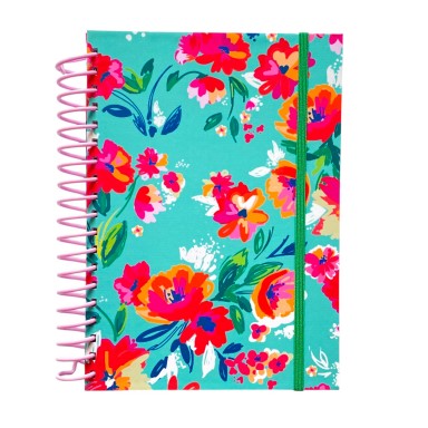 Cuaderno Flores Fondo Turquesa Inicio