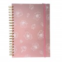 Cuaderno Flores Blancas Grandes Fondo Rosa Inicio