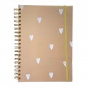 Cuaderno Corazones Fondo Café Claro Inicio