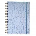 Cuaderno Flores Celestes Fondo Blanco Inicio