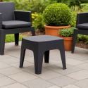 Mesa Banco Auxiliar Pvc Sunset Exterior Negra Terraza y Jardin
