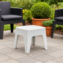 Mesa Banco Auxiliar Pvc Sunset Exterior Blanca Terraza y Jardin