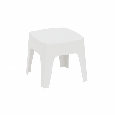 Mesa Banco Auxiliar Pvc Sunset Exterior Blanca Terraza y Jardin