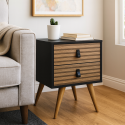 Velador Amber dos cajones Black Veladores