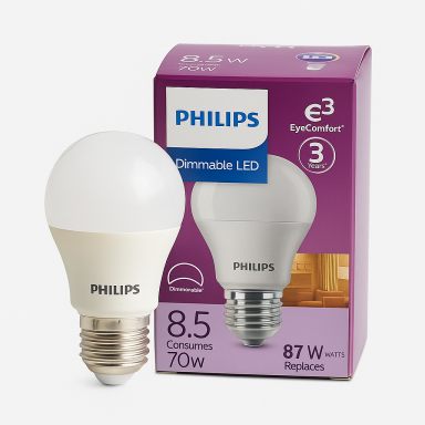 Ampolleta LED Philips E27 8.5W Dimeable Iluminación