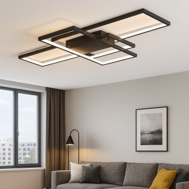 Lampara led geometrica negra Iluminación