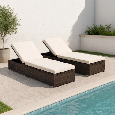 Set 2 reposeras Rattan Polinesia Juegos de Terraza