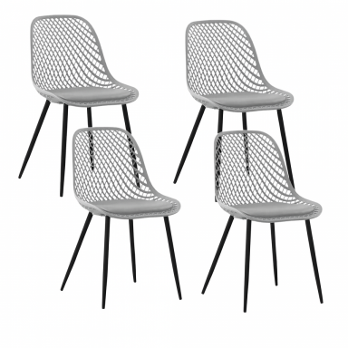 Pack de 4 Silla Europa Acolchada - Gris Sillas de Comedor
