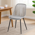 Pack de 4 Silla Europa Acolchada - Gris Sillas de Comedor