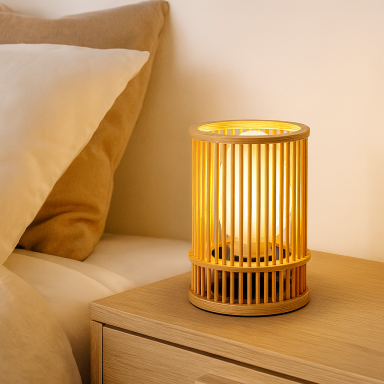 Lampara de mesa Bamboo cilindrica Iluminación