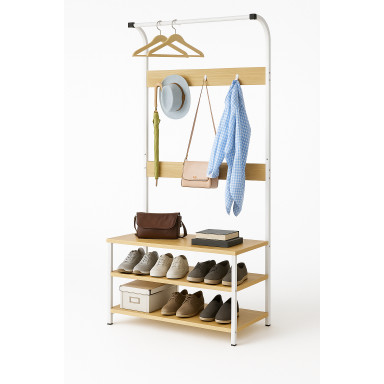 Mueble perchero madera madera clara Inicio