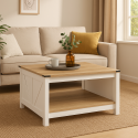Mesa De Centro Bergen duo Blanca Roble Mesas de Centro