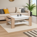 Mesa De Centro Coffee Blanco Roble Mesas de Centro