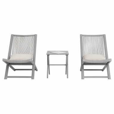Juego 2 reposeras plegables mesa color Gris Juegos de Terraza