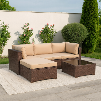 Juego de Terraza Chaise Collection Beige Terraza y Jardin