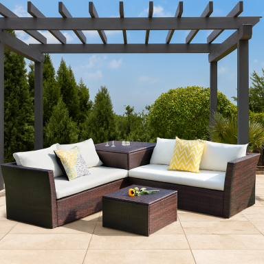 Juego Terraza Adaptable tipo Rattan. 4 Cuerpos Juegos de Terraza