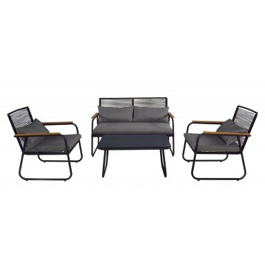 Terraza metalica 4 piezas Recife Gris Terraza y Jardin