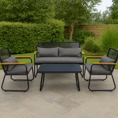 Terraza metalica 4 piezas Recife Gris Terraza y Jardin