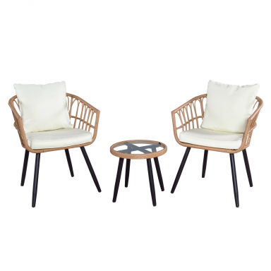 Juego Terraza Balcon Bintang Sillones Con Almohadon Y Mesa Crudo Juegos de Terraza