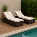 Set 2 reposeras Rattan Polinesia Juegos de Terraza