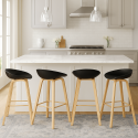 Pack de 4 Taburetes Nordico Negros Sillas Bar