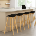 Pack de 4 Taburetes Nordico Negros Sillas Bar