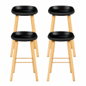 Pack de 4 Taburetes Nordico Negros Sillas Bar