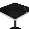 Mesa Parisina 70x70 Negra Ribete Plateado Inicio