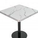 Mesa Parisina 70x70 Marmol Ribete Plateado Inicio
