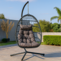Reposera Colgante Rattan Negra Terraza y Jardin