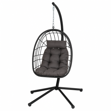 Reposera Colgante Rattan Negra Terraza y Jardin