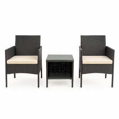 Terraza de balcon rattan 3 piezas Juegos de Terraza