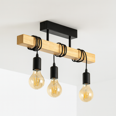 Lampara colgante Townshend negra 3 luces Iluminación