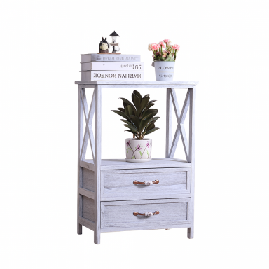 Velador Librero Tivoli Gris Blanqueado Veladores