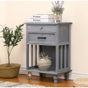 Velador Vintage Provenza 2 cajones Gris Veladores