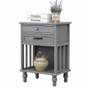 Velador Vintage Provenza 2 cajones Gris Veladores