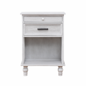 Velador Vintage Provenza 2 cajones Blanco Veladores