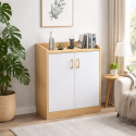 Mueble Zapatero Organizador Blanco Caramelo Inicio