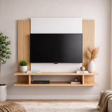 Panel TV 50" Home Nova Madera Clara Racks TV