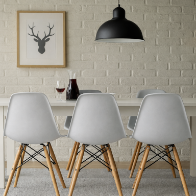 Sillas Eames DSW. Juego 4 Sillas Color Gris Sillas