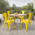 Sillas de Comedor diseño Tolix. Pack 4 Unidades Amarillas Inicio