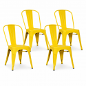 Sillas de Comedor diseño Tolix. Pack 4 Unidades Amarillas Inicio