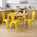 Sillas de Comedor diseño Tolix. Pack 4 Unidades Amarillas Inicio