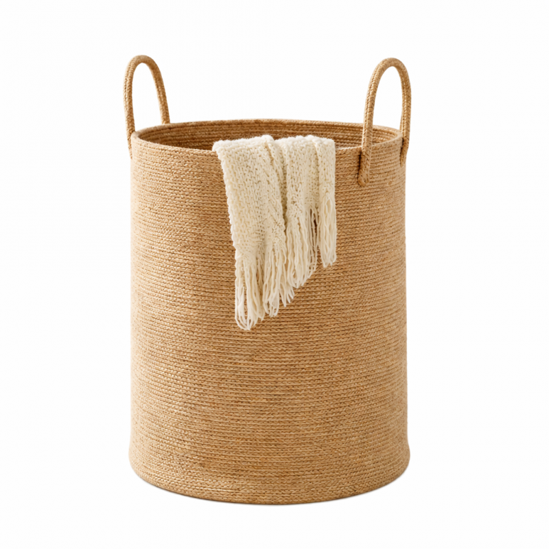 Cesta Canasta tejida de cañamo 60 Litros Organización