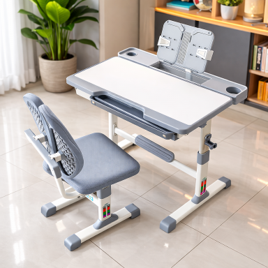 Escritorio más Silla Ergonomica para niños Gris Escritorios