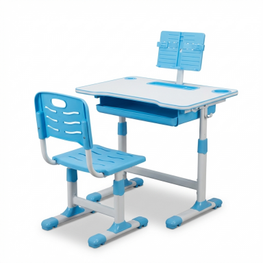 Escritorio + Silla Ergonomica para niños Azul Inicio